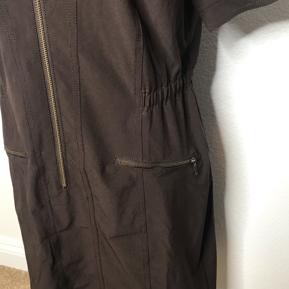 Chicos zenergy brown half zip dress pockets medium - Picture 3 of 8